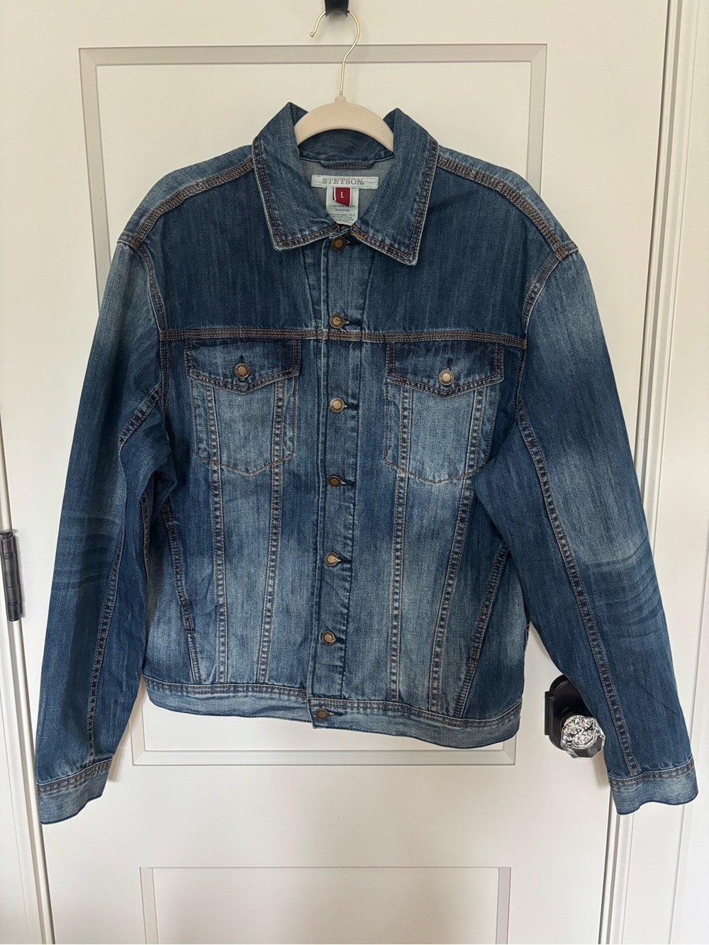 Stetson Men's Blue Denim Jacket - Size Large